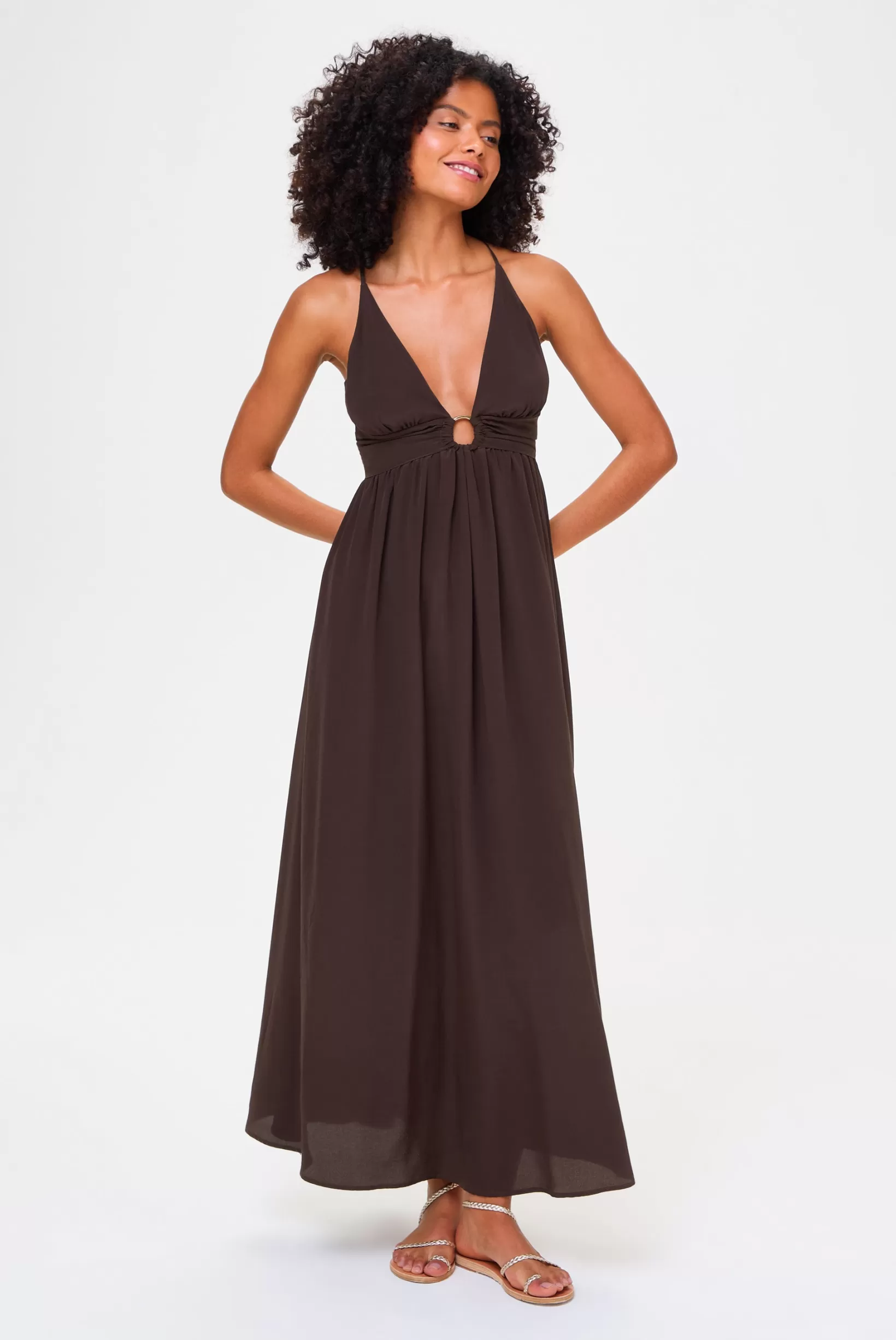 Coco Palm Silk Cross Back Maxi Dress^Heidi Klein Cheap