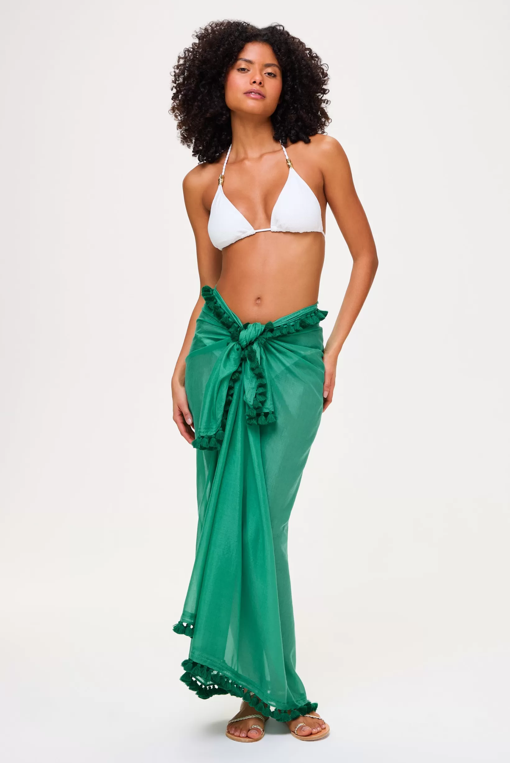 Jade Tassel Trim Sarong^Heidi Klein Fashion