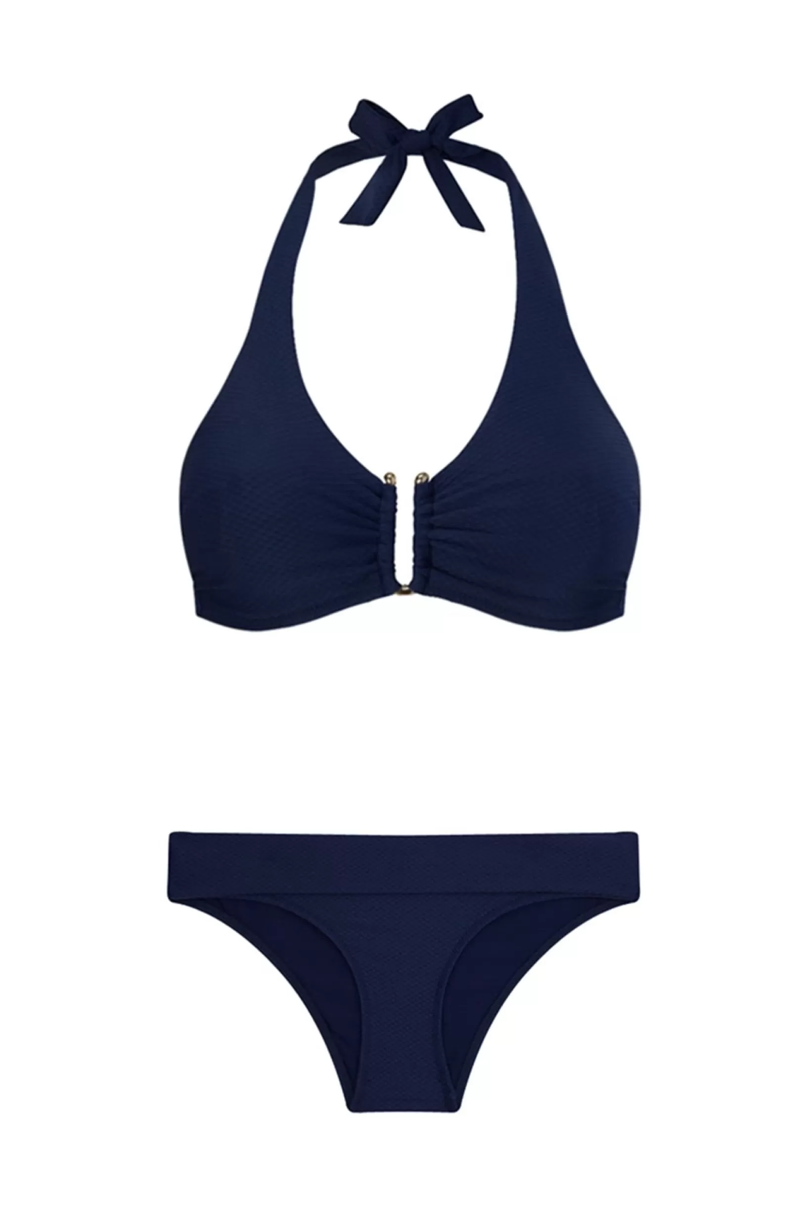 Navy Textured U-Bar Bikini^Heidi Klein Best